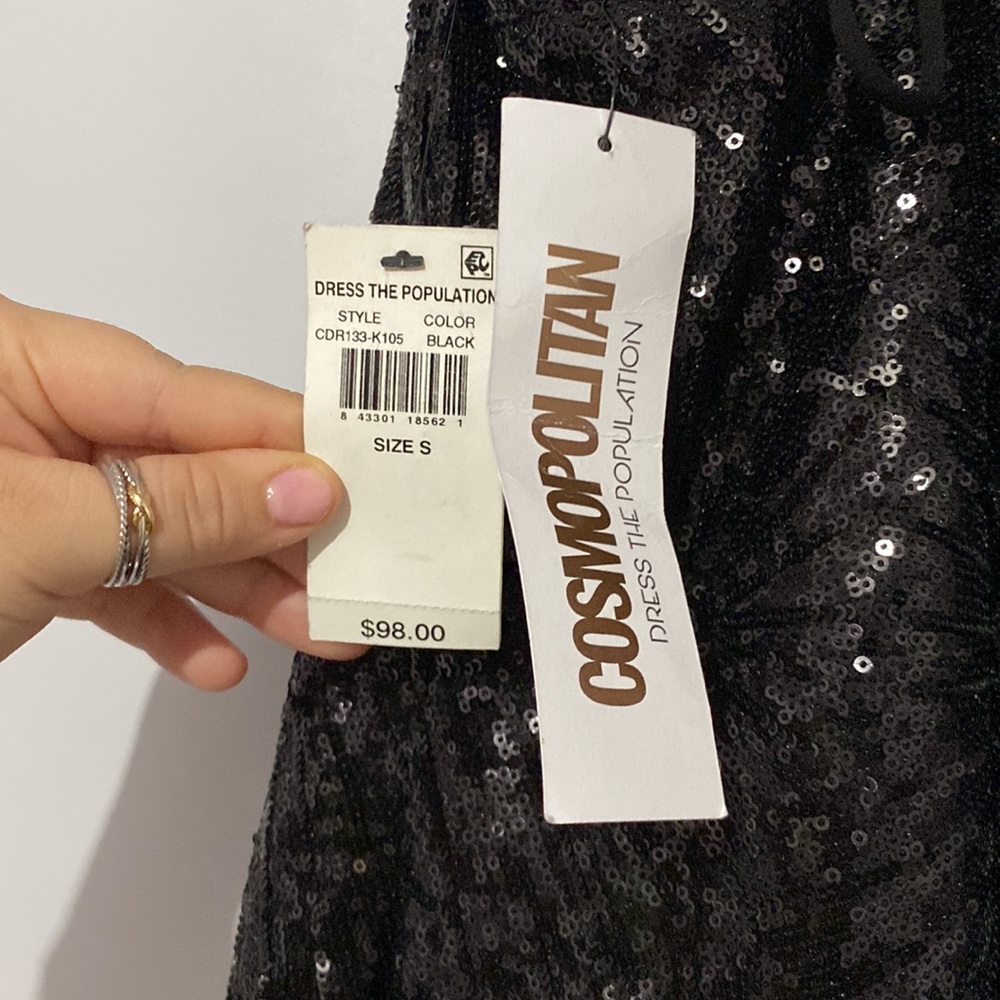 Black mini dress open back from cosmopolitan BRAND NEW FITS LIKE A M - Picture 6 of 6